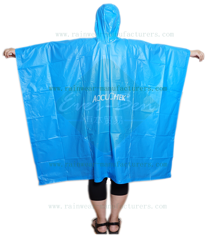 PVC Blue rainproof poncho